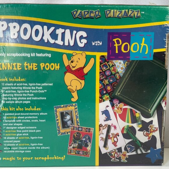 Vintage 90s Winnie the Pooh Scrapbooking Kit Paper Pizazz Disney Y2K 92 Pcs New - Picture 3 of 9